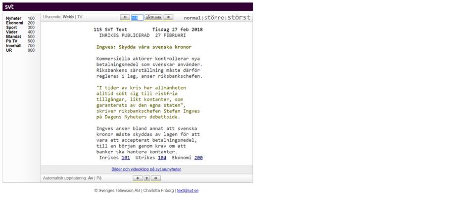 Panik Eller Erkännande Ingves?