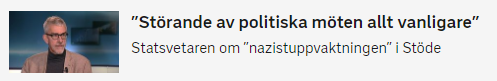 Om "Nazistuppvaktningen" I Stöde