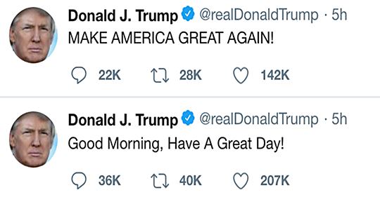 Twitteråterkommande Trump