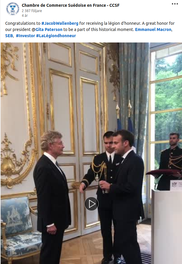 Wallenberg I Frankrike För Hederslegionen