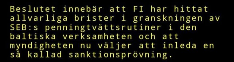 Allvarliga Brister I SEB:s Penningtvättsrutiner
