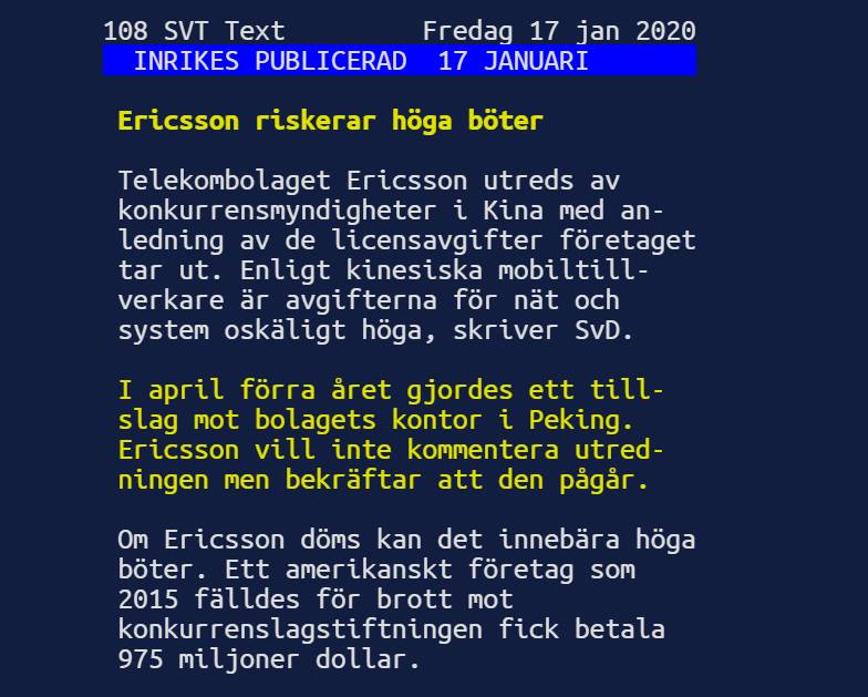 Kinesiska Böter För Ericsson?