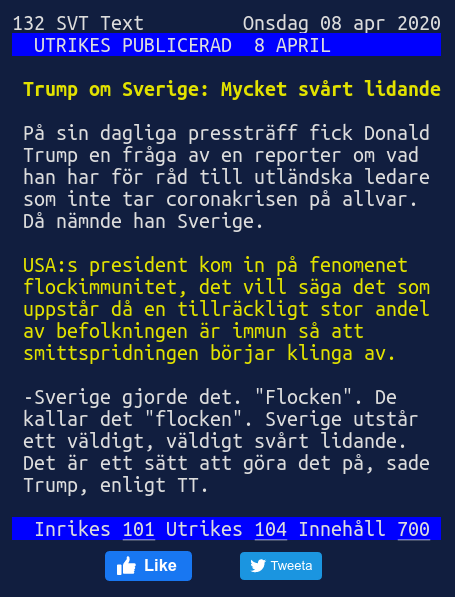 Trump & Svenskt Lidande