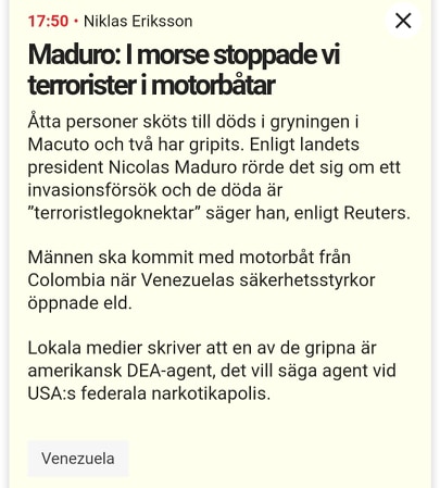 Terroristlegoknektar Mot Venezuela