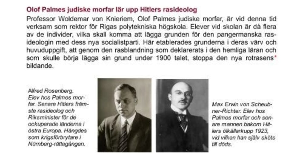 Sven Theodor Palme, Alfred Rosenberg & Woldemar von Knierem