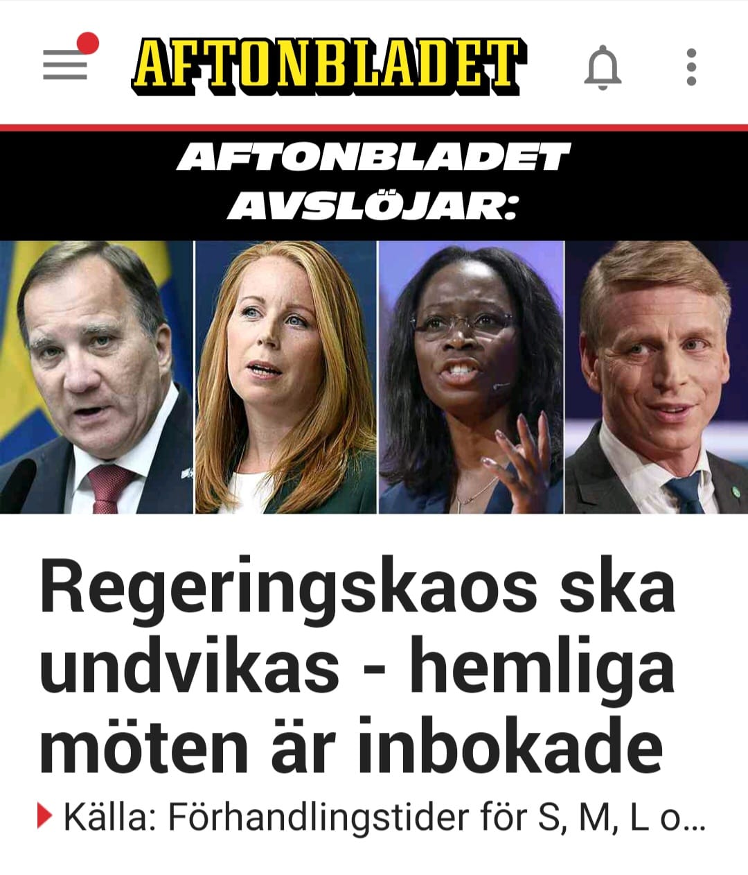 Hemliga Möten & Regeringskaos