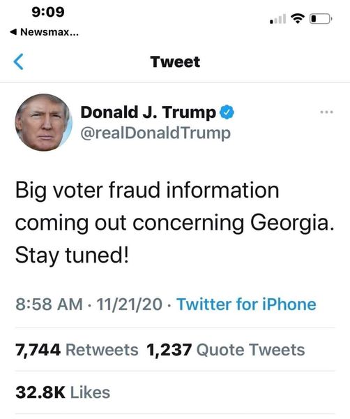 Trump Twittrar Om Kommande Valfusksinformation