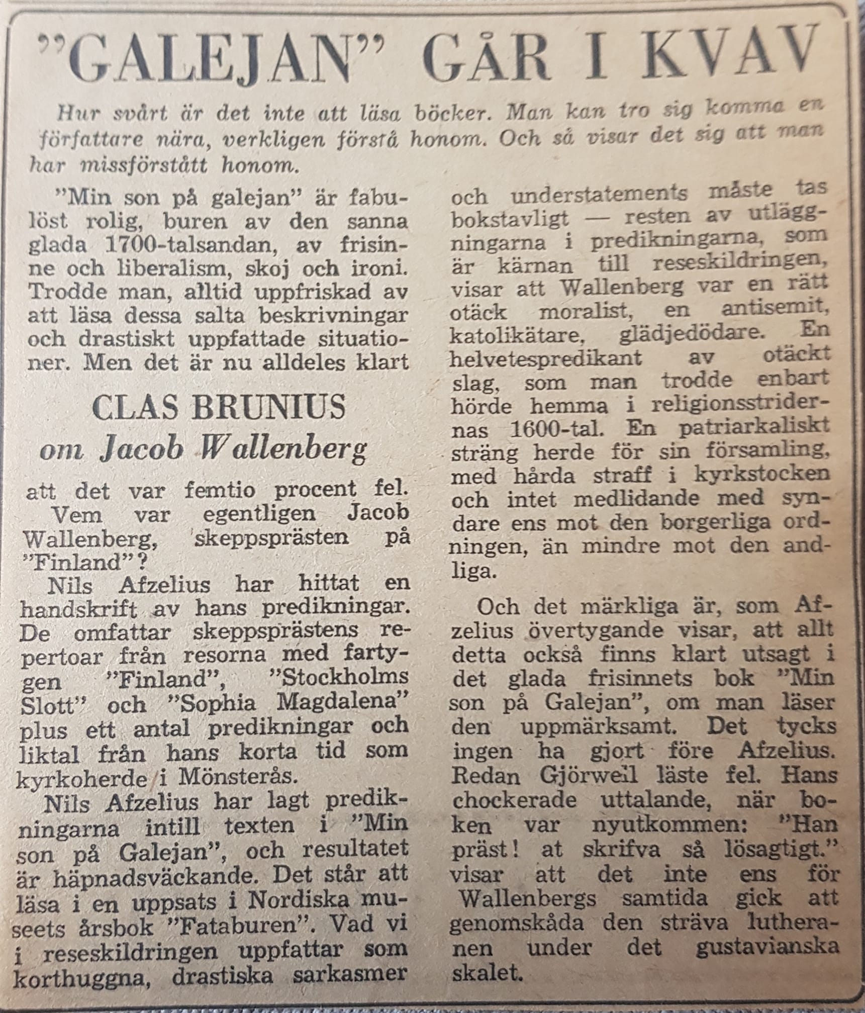 Anti-Semitisk Wallenbergpräst?