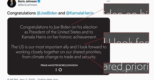 Trump I Bakgrunden På Bojos Bidengratulation