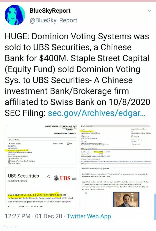 Dominion, UBS, Warburg