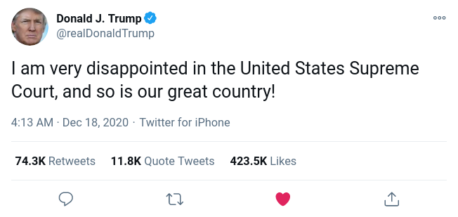 Twitterkrattande Trump