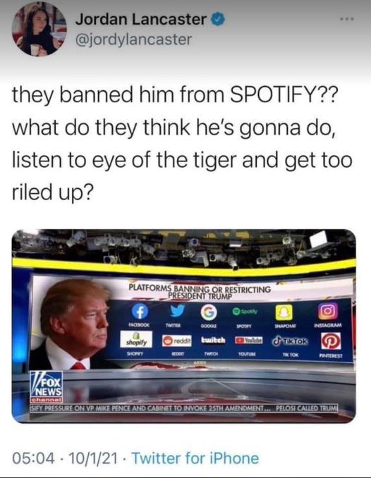 Spotify-Bannad Trump