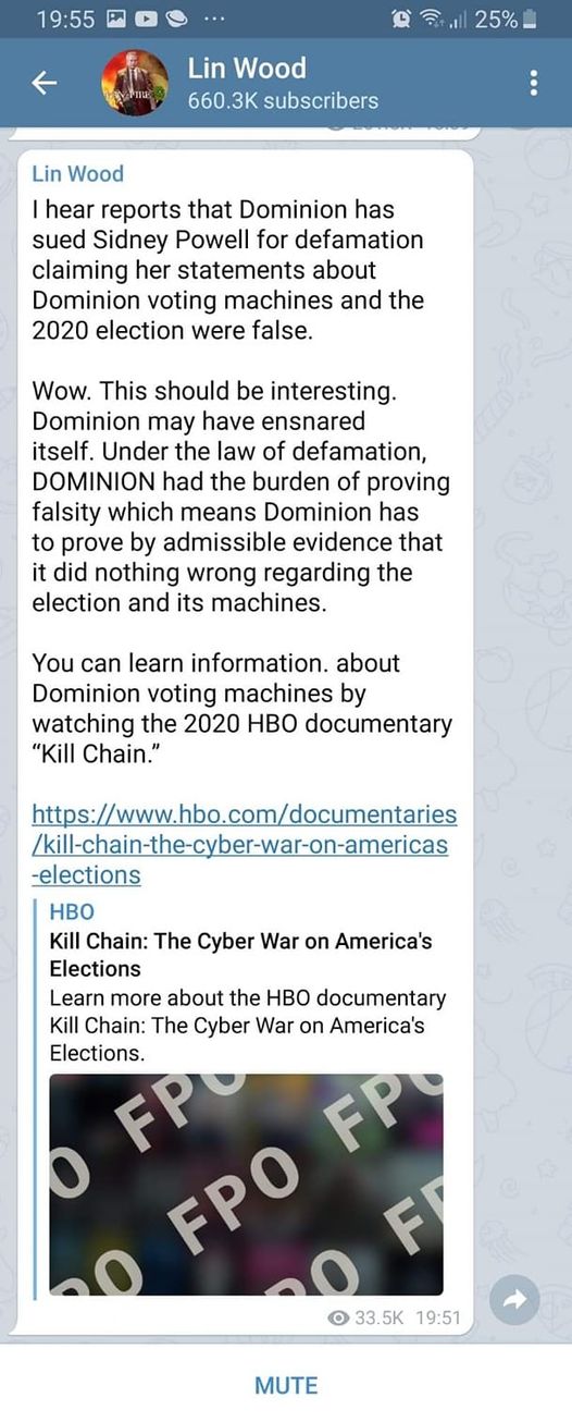 Dominion Stämmer Sidney Powell