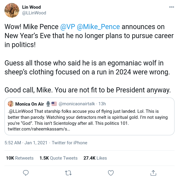 Wood Twittrar Om Pence