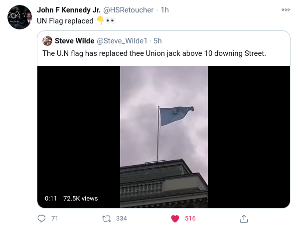 FN-Flaggat PÅ 10 Downing Street