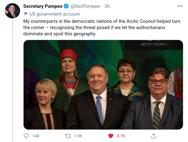 Pompeo Med Wallström I Arktiska Rådet