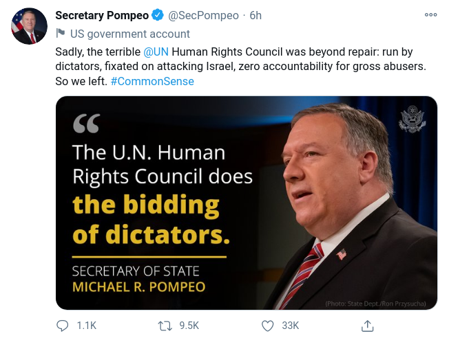 Pompeo, FN & Mänskliga Rättigheter