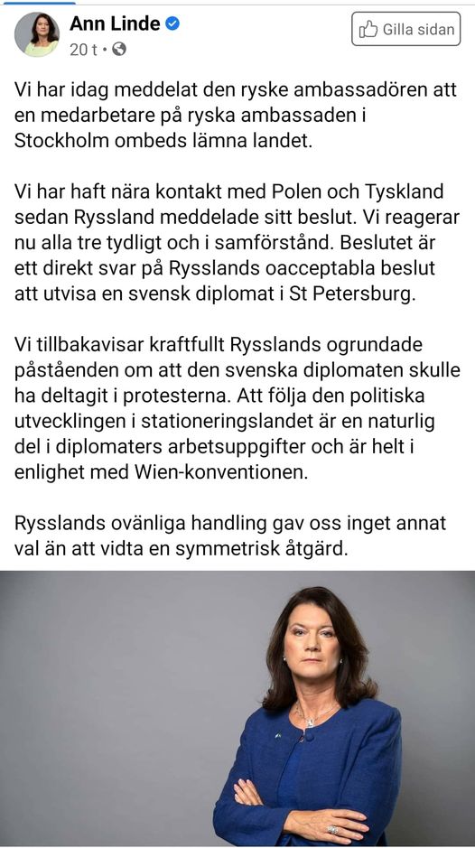 Linde Utvisar Rysk Diplomat