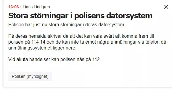 Polisiära Datorsystemstörningar