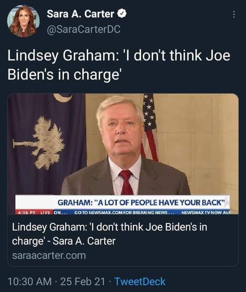 Graham Tror Inte Biden Bestämmer