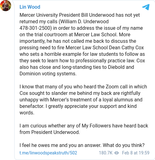 Lin Wood & Mercer Law School