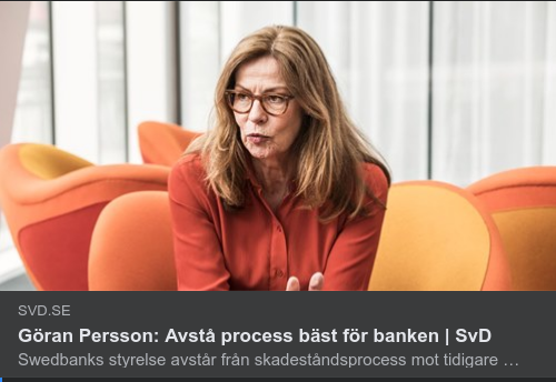 Swedbank Avstår Skadeståndsprocess