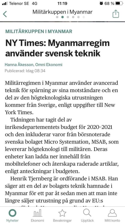 Svensk Teknik I Myanmar