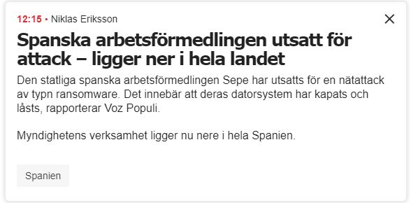 Nätattack Mot Spaniens Arbetsförmedling