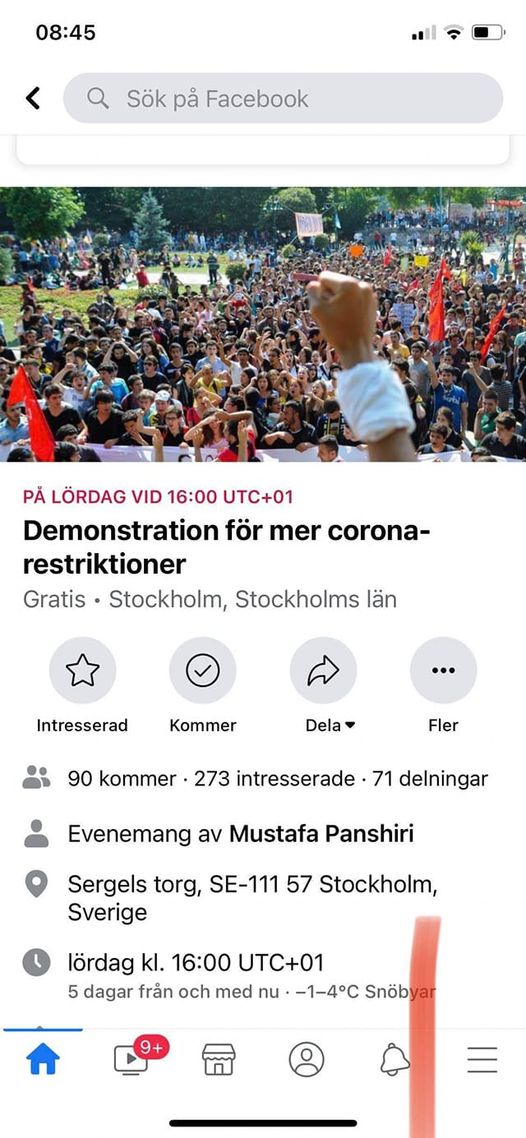 Demonstration För Mer Coronarestriktioner
