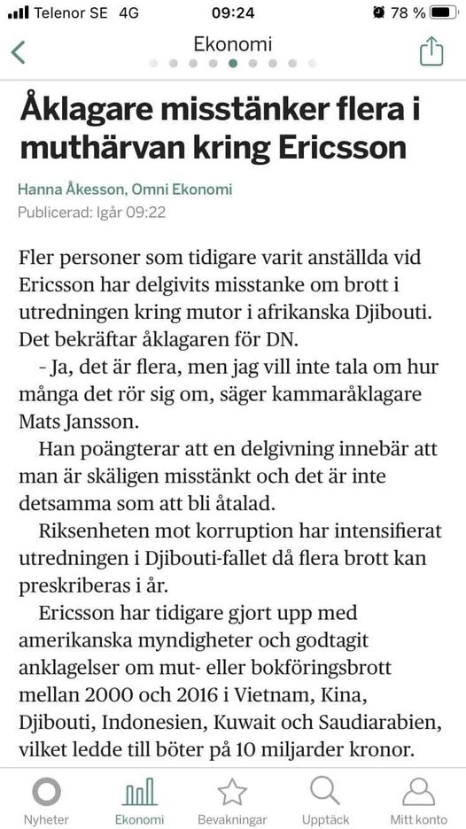 Flera Misstänkta Kring Ericssonmuthärva