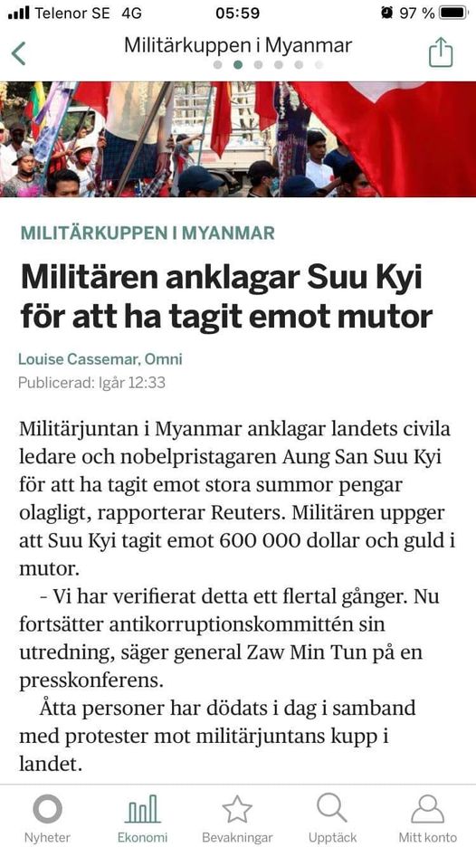 Mutanklagande Militär I Myanmar