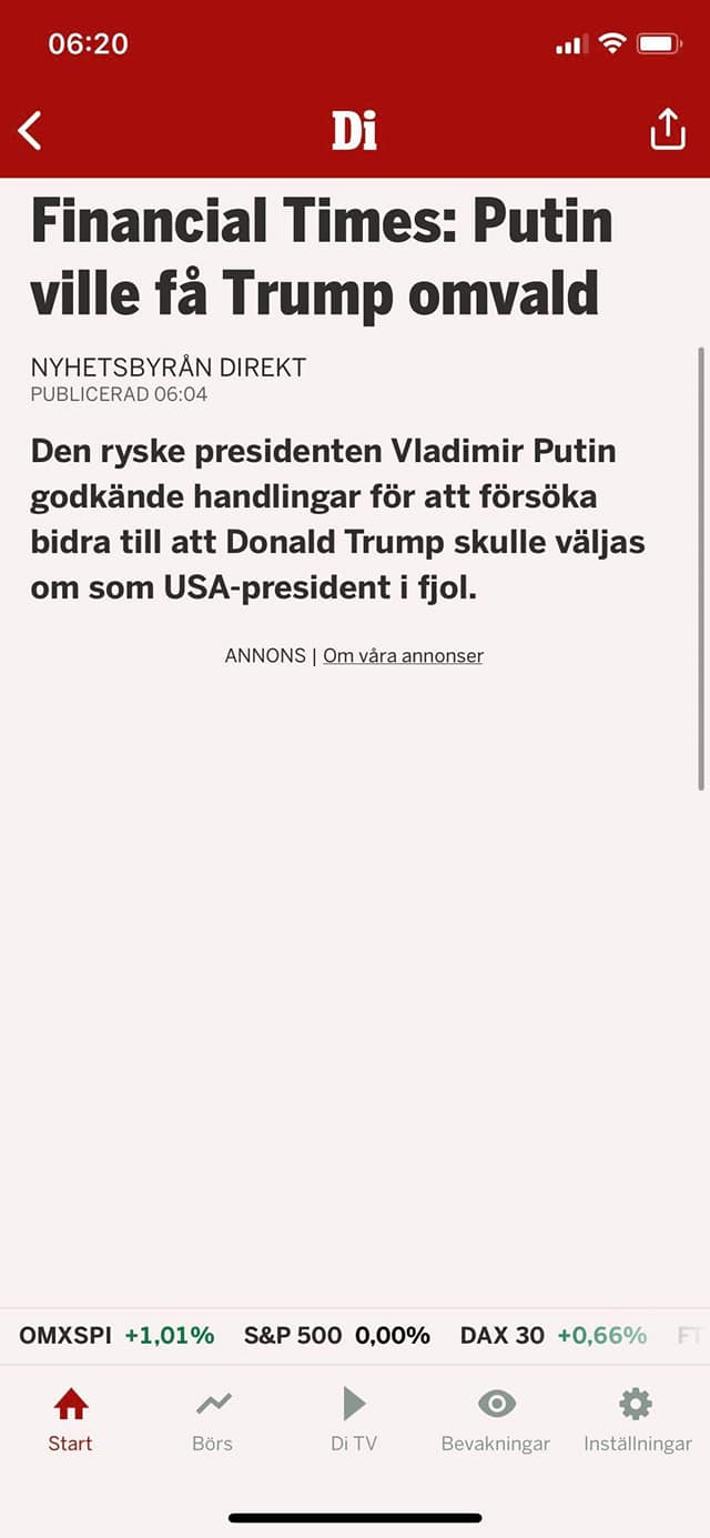 Ryskt Valpåverkansförsök Enligt USA