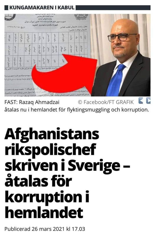 Afghanistans Åtalade Rikspolischef Skriven I Sverige