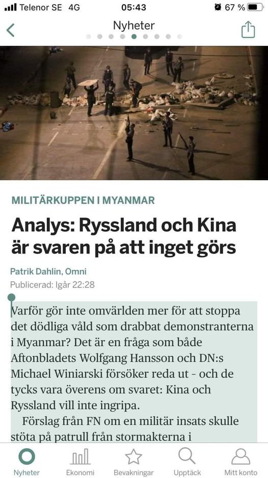 Svenskt Presstitutionssamförstånd Angående Myanmar