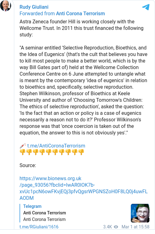 Giuliani-> AstraZenica->Rashygien