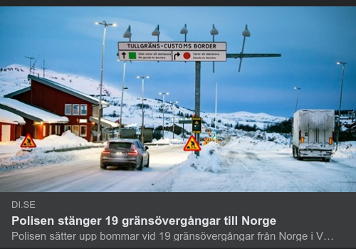 Polisen Stänger Norgegränsövergångar
