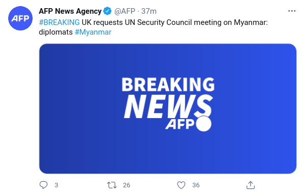 Begärt FN-Möte Angående Myanmar