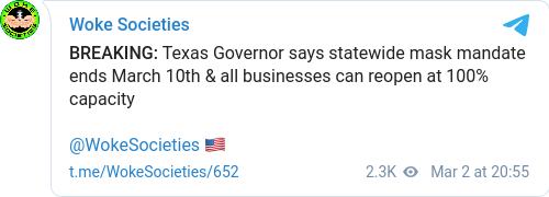 Texas Öppnar 10:e Mars