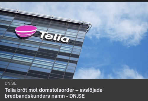 Telia Bröt Domstolsorder