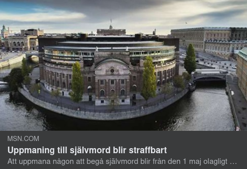 Självmordsuppmaning Olagligt