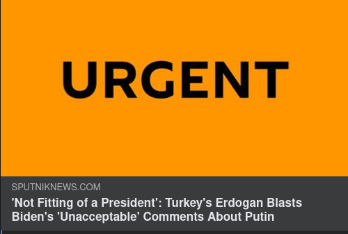 Erdogan; Bidens Kommentarer Om Putin Är Oacceptabla