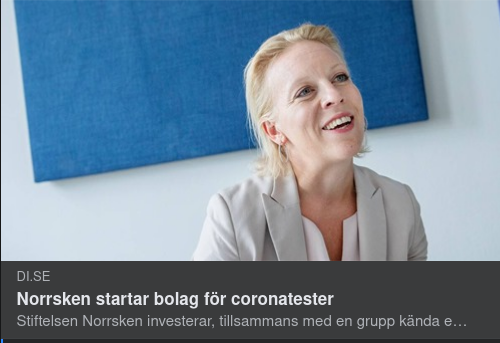 Coronatestinvesterande Norrskensstiftelse & Kända Entreprenörer