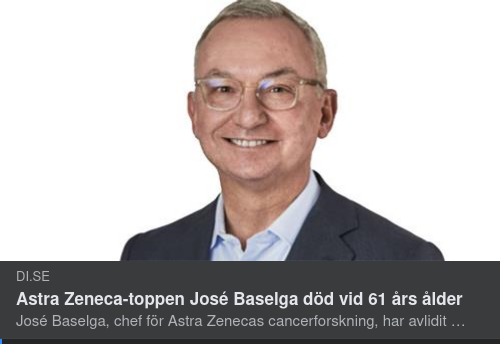 Astra Zenecas Cancerforskningschef Avliden