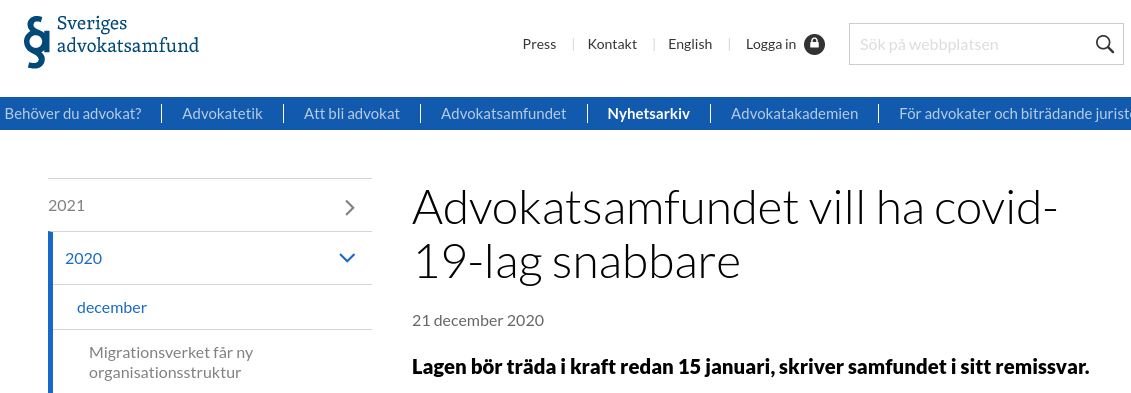 Advokatsamfundet December 2020