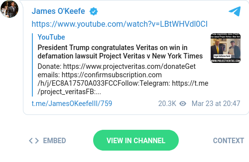 Trump Gratulerar Veritas