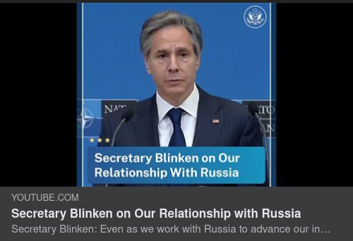 Blinken Om USA-Ryssland Relation