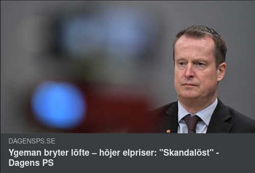 Ygeman Bryter Elprislöfte