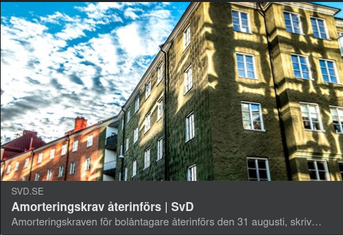 FI Inför Bolåneamorteringskrav 31 Augusti