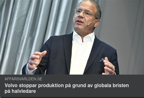 Volvo Produktionsstoppar Efter Halvledarbrist