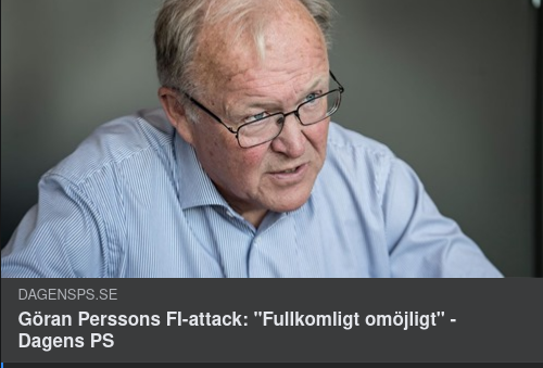 Orimlig Kontantinsatsprocent Säger Göran Persson